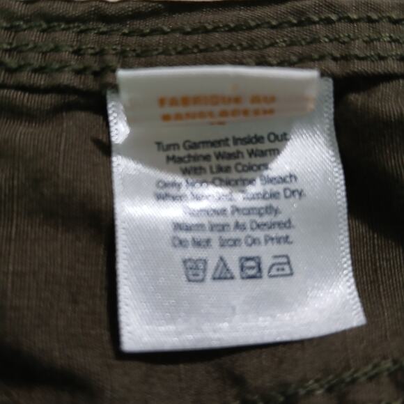 Eddie Bauer size 14 olive ripstop mini-skirt easy care front and side pockets - Picture 10 of 11